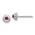 14k White Gold Diamond and Cabochon Rhodolite Garnet Earrings