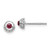 14k White Gold Diamond and Cabochon Garnet Earrings