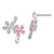 14k White Gold Diamond and Pink Tourmaline Flower Earrings