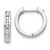 14k White Gold Round/Baguette Diamond Hinged Hoop Earrings