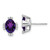 14k White Gold Oval Amethyst and Diamond Earrings