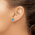 14k White Gold Oval Blue Topaz and Diamond Earrings