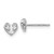 14k White Gold Diamond Heart Earrings