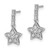 14k White Gold Diamond Star Dangle Earrings