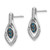 14k White Gold Blue and White Diamond Dangle Post Earrings