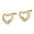 14k and Rhodium Diamond Heart Post Earrings