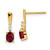 14K Oval Created Ruby and Diamond Dangle Earrings