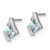 14K White Gold Cushion Aquamarine and Diamond Earrings