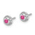 14k White Gold Diamond and Cabochon Pink Tourmaline Earrings