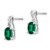 14K White Gold Created Emerald and Diamond Earrings