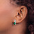 14K White Gold Created Emerald and Diamond Earrings