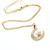 Moon and Star Diamond Necklace in 14K Yellow Gold 0.15 CTW