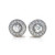 14K White Gold  Diamond Milgrain Halo Earrings 0.40 CTW