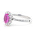 18KT White Gold Diamond & Oval Shape Pink Sapphire Halo Ring 1.75 CTW