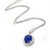 Sapphire & Diamond Oval Halo Necklace in 18K White Gold 2.65 CTW