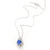 Sapphire & Diamond Vintage Style Necklace in 18K White Gold 1.07 CTW