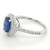 14KT White Gold Double Halo Diamond and Sapphire Ring  2.10 CTW