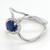 14KT White Gold  Halo Diamond and Oval Sapphire Ring  0.25 CTW