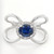 14KT White Gold  Halo Diamond and Oval Sapphire Ring  0.25 CTW