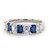 18KT White Gold Emerald Diamond and Blue Sapphire Band in 18KT White Gold 2.10 CTW