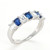 18KT White Gold Emerald Diamond and Blue Sapphire Band in 18KT White Gold 2.10 CTW