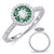 White Gold Emerald & Diamond Ring in 14K White Gold  C5777-EWG