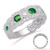 White Gold Emerald & Diamond Band in 14K White Gold  C5772-EWG