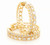 14KT Yellow Gold Round & Baguette Diamond Huggie Earrings 0.80 CTW