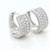 14KT White Gold Round Cut Diamond 3 Row Hoop Earrings 0.70 CTW