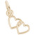 Two Open Hearts Accent Rembrant Charm