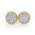 14KT Yellow Gold Oval Pave Diamond Earrings 0.40 CTW