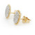 14KT Yellow Gold Oval Pave Diamond Earrings 0.50 CTW