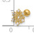 14KT Gold  18 Gauge Polished Cubic Zirconia Snowflake Cartilage Stud