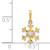 14KT Gold  Polished Cubic Zirconia Snowflake Charm