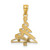 14KT Gold  with Rhodium Christmas Tree Pendant