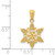 14KT Gold  Diamond-cut Polished Snowflake Pendant