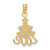 14KT Gold  with Rhodium LOVE Christmas Tree Charm