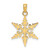 14KT Gold  Polished Snowflake Charm