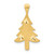 14KT Gold  Diamond-cut Christmas Tree Charm