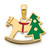 14KT Gold  Polished Epoxy Rocking Horse with Christmas Tree Pendant