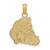 14KT Gold  Textured Flat Santa Face Charm