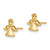 14KT Gold  Madi K Satin and Polished Angel Post Earrings