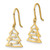 14KT Gold  Polished Cubic Zirconia Christmas Tree Shepherd Hook Dangle Earrings