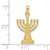 14KT Gold  Menorah Pendant