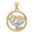 14KT Gold  with Rhodium Polished Peace Dove Pendant