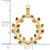 14KT Gold  Polished Epoxy Christmas Light Wreath Pendant