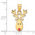 14KT Gold  Enameled Reindeer Charm