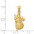 14KT Gold  Diamond-cut Brushed and Polished Snowman Pendant