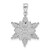 14KT Gold  White Gold Polished and Textured 2 Level Snowflake Pendant