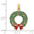 14KT Gold  Enamel CHRISTMAS WREATH Charm